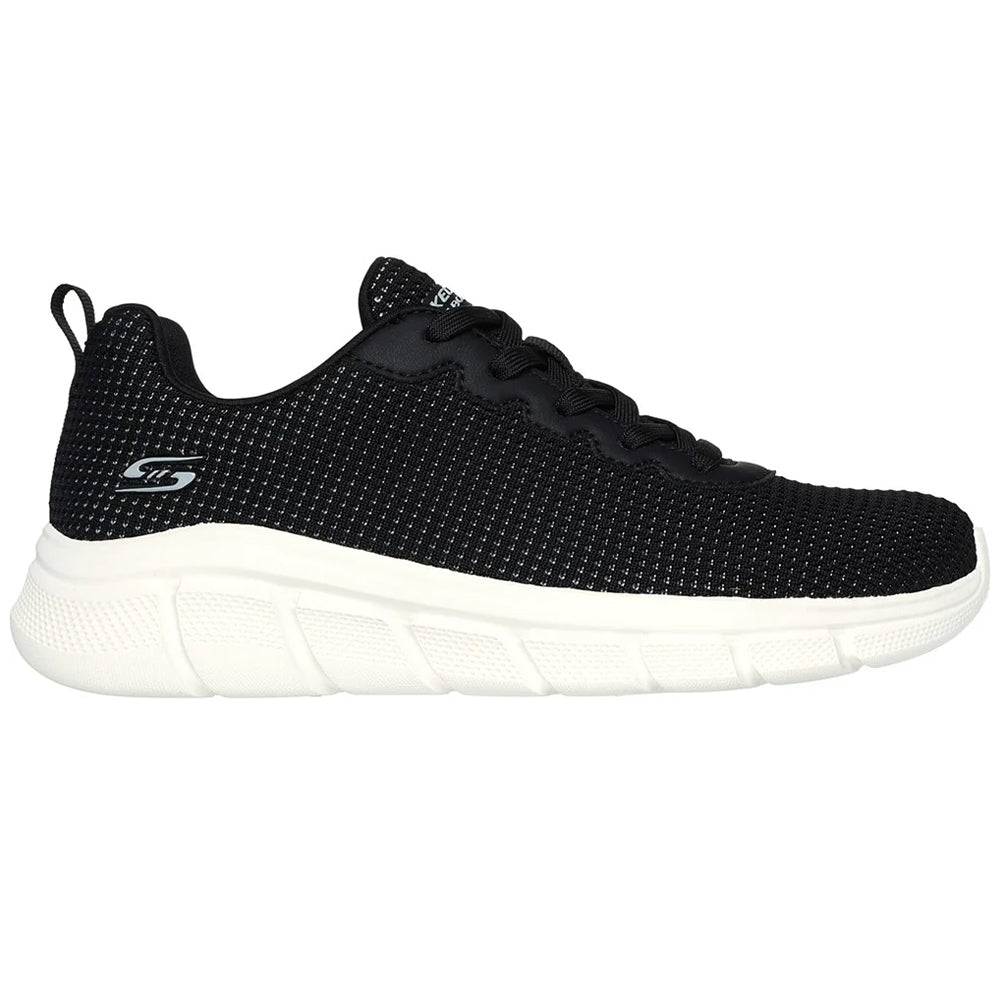 Black - Side - Skechers Womens-Ladies Bobs Sport B Flex - Visionary Essence Trainers