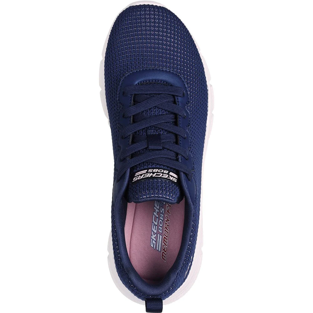 Navy - Pack Shot - Skechers Womens-Ladies Bobs Sport B Flex - Visionary Essence Trainers