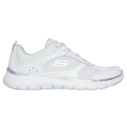 White-Silver - Back - Skechers Womens-Ladies Flex Appeal 5.0 Fresh Touch Trainers