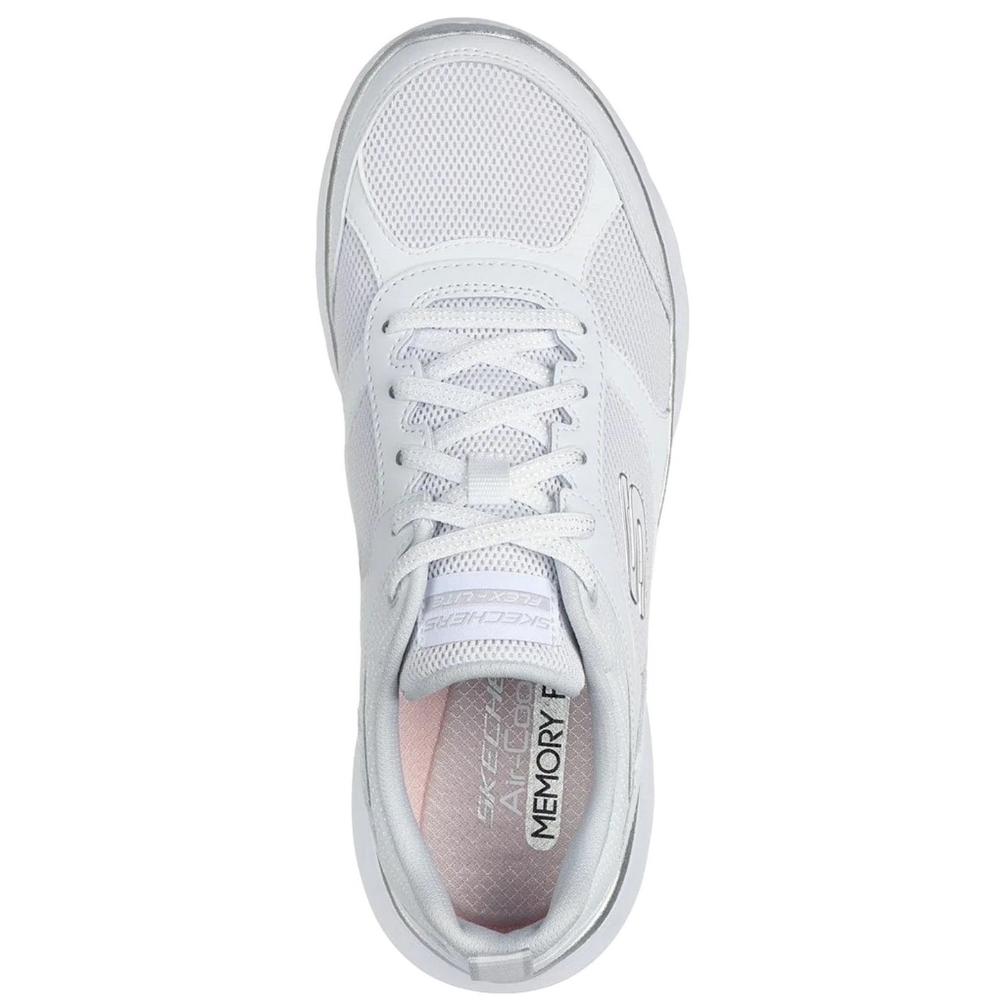 White-Silver - Side - Skechers Womens-Ladies Flex Appeal 5.0 Fresh Touch Trainers