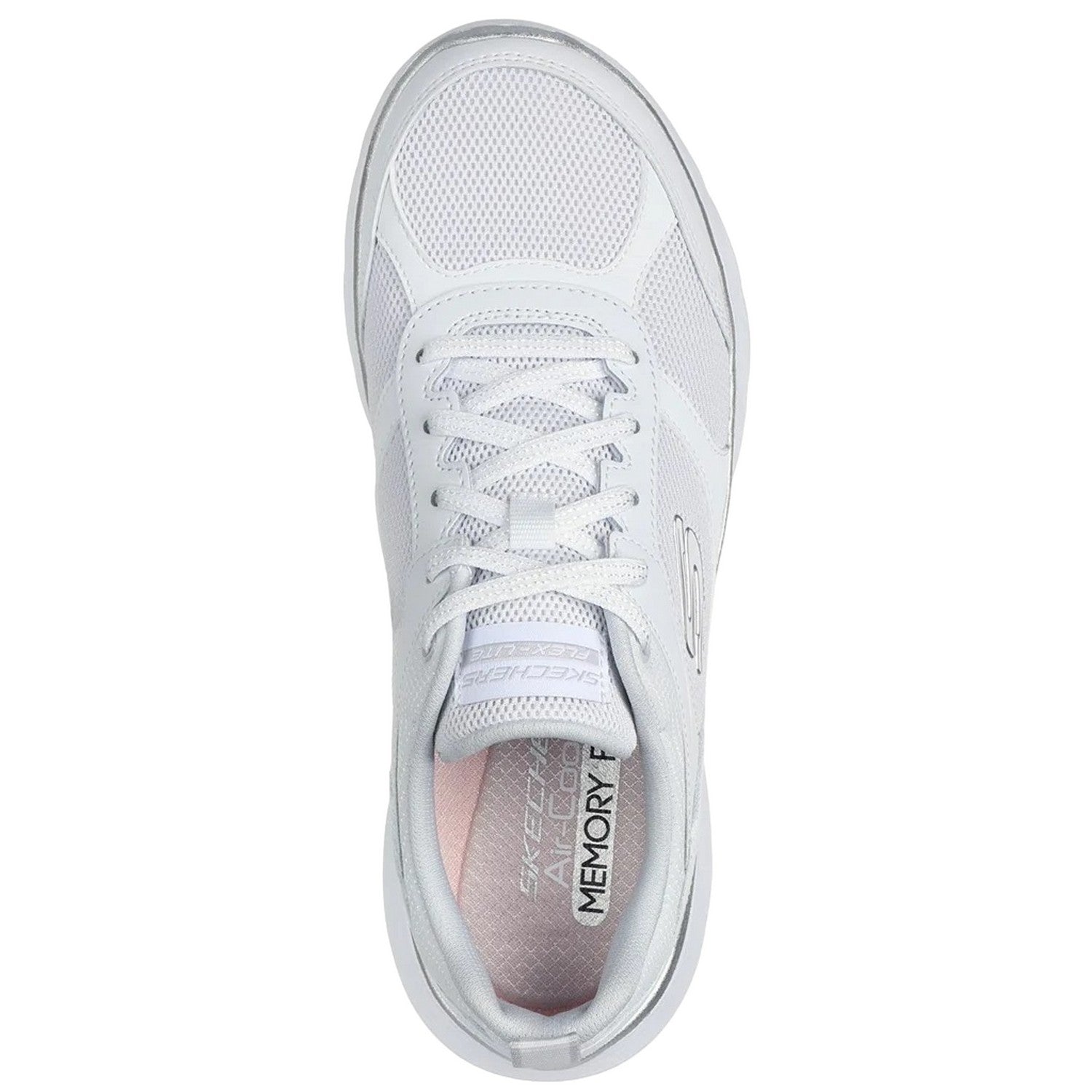 White-Silver - Side - Skechers Womens-Ladies Flex Appeal 5.0 Fresh Touch Trainers