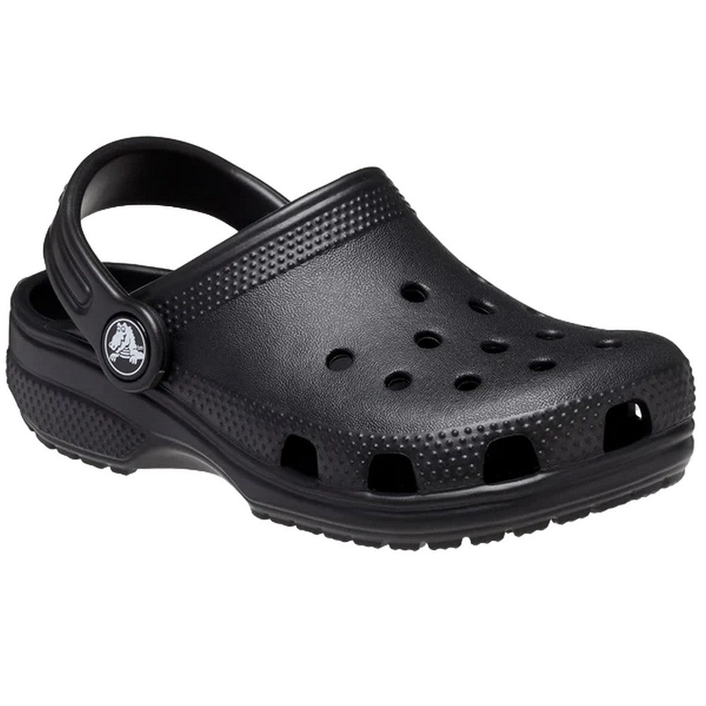 Black - Front - Crocs Childrens-Kids Classic Clogs