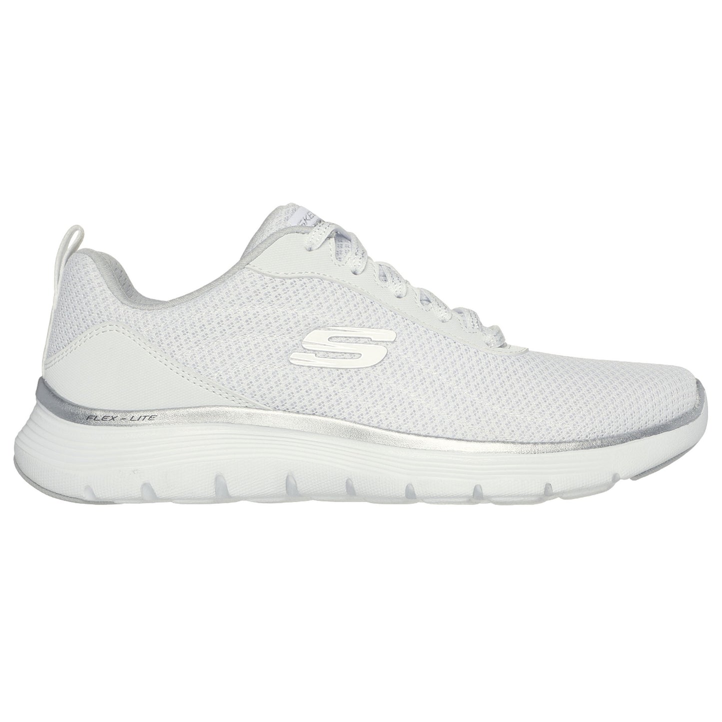 White-Silver - Side - Skechers Womens-Ladies Flex Appeal 5.0 Uptake Contrast Trainers