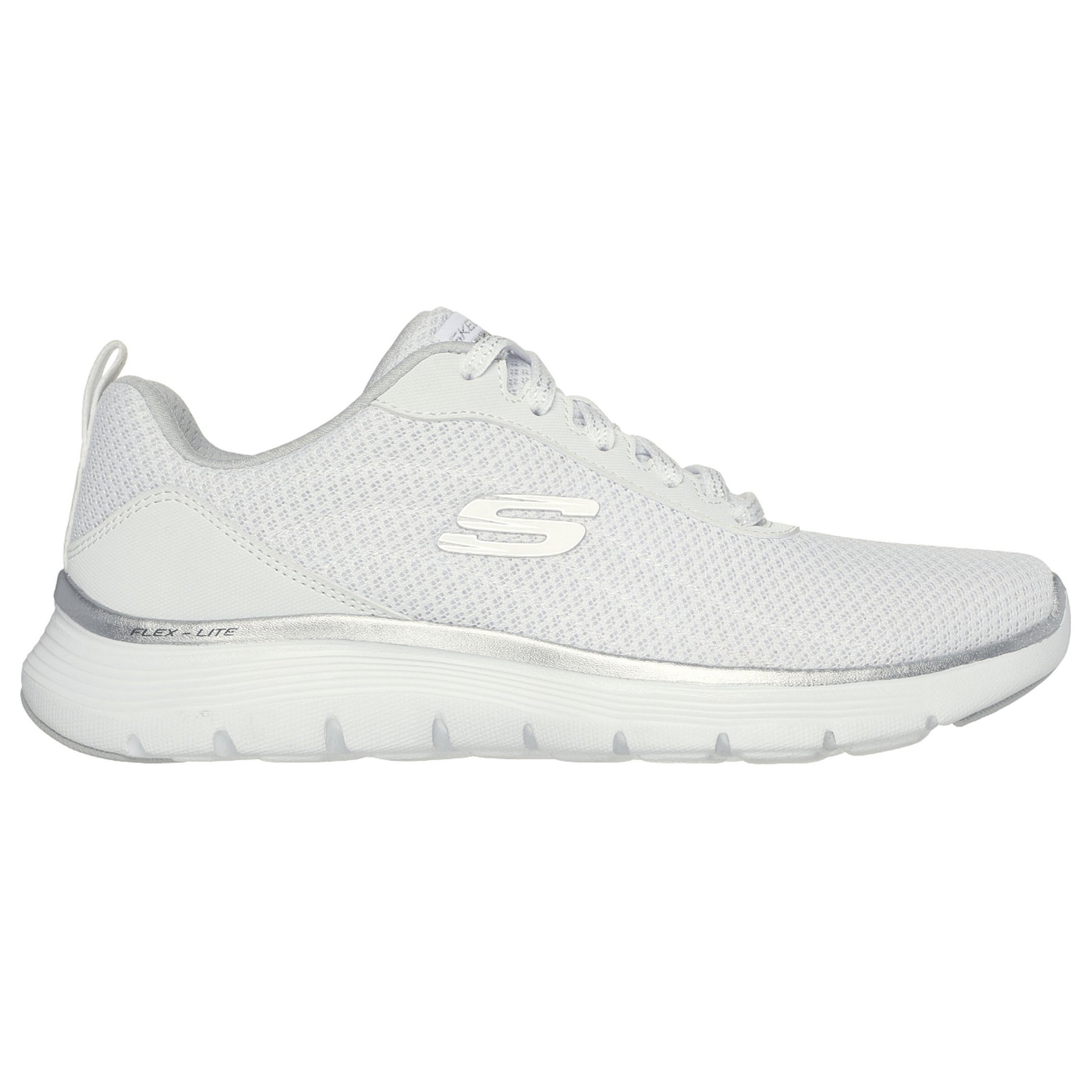 White-Silver - Side - Skechers Womens-Ladies Flex Appeal 5.0 Uptake Contrast Trainers