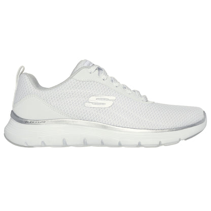 White-Silver - Side - Skechers Womens-Ladies Flex Appeal 5.0 Uptake Contrast Trainers