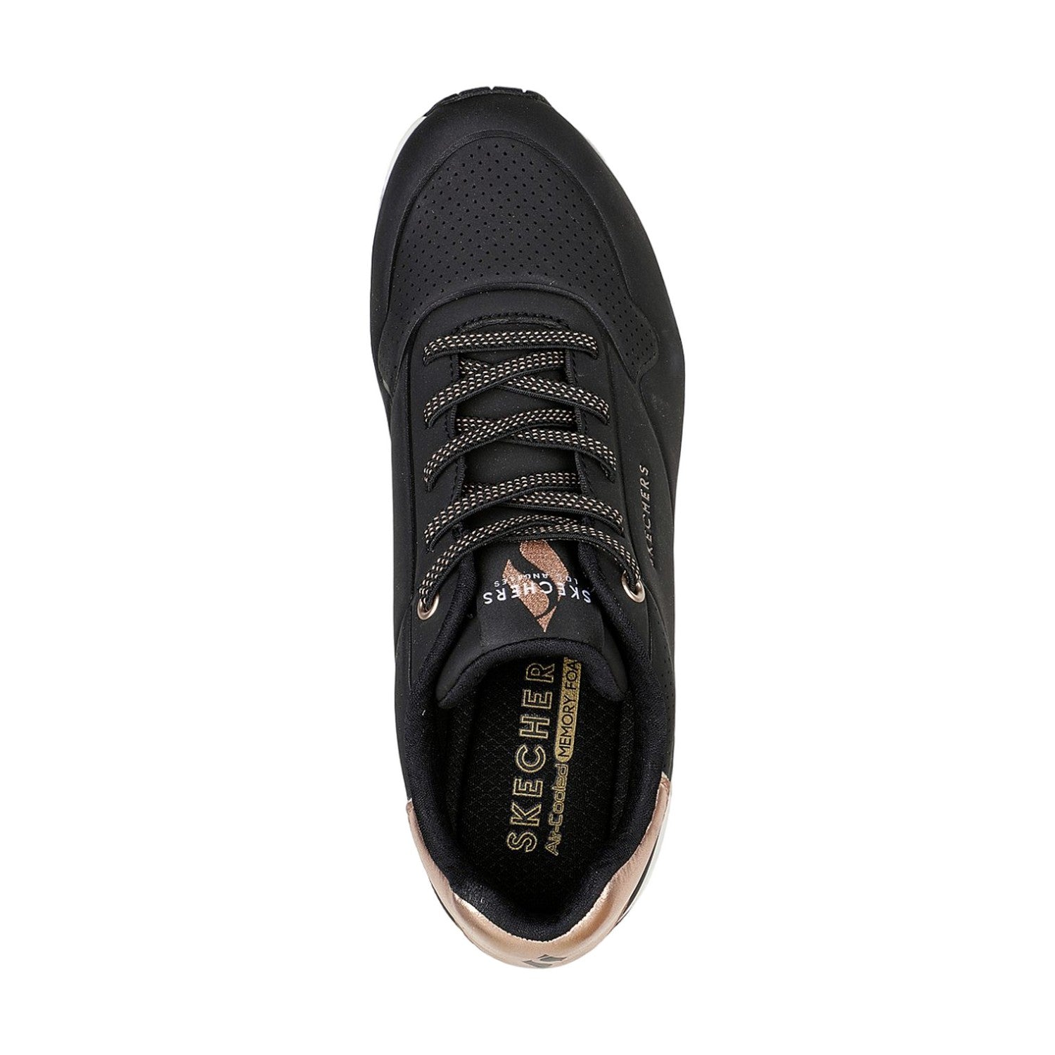 Black - Lifestyle - Skechers Womens-Ladies Uno Shimmer Away Trainers