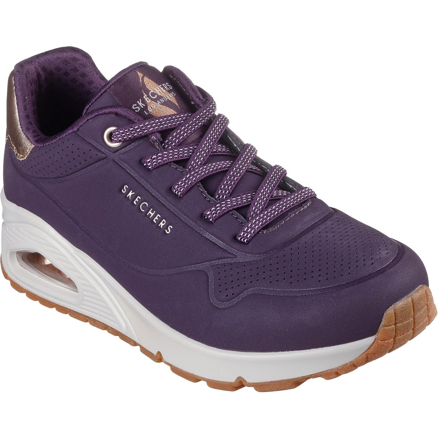 Dark Purple - Front - Skechers Womens-Ladies Uno Shimmer Away Trainers
