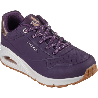 Dark Purple - Front - Skechers Womens-Ladies Uno Shimmer Away Trainers
