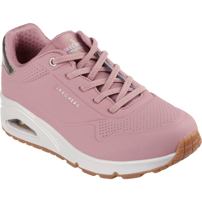 Rose - Front - Skechers Womens-Ladies Uno Shimmer Away Trainers