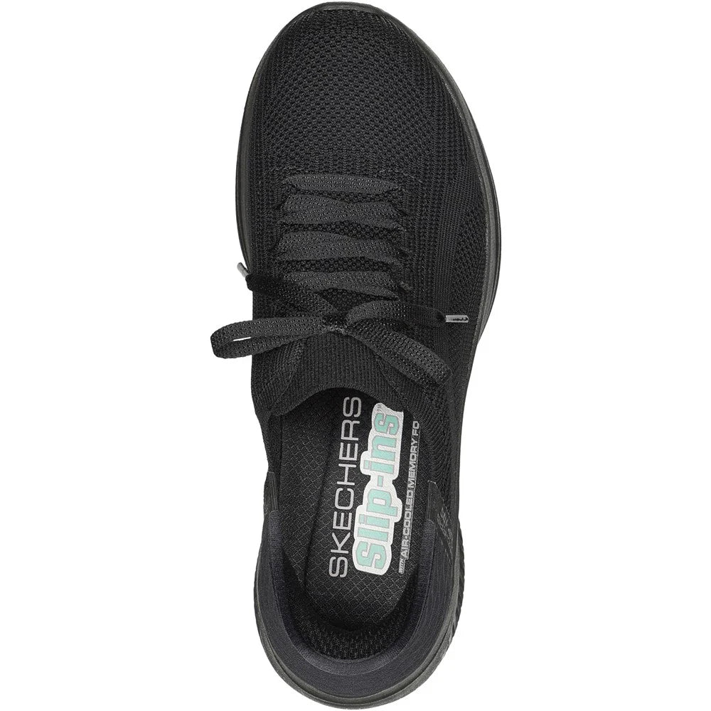 Black - Side - Skechers Womens-Ladies Ultra Flex 3.0 - Brilliant Trainers