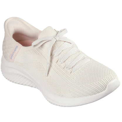 Natural - Front - Skechers Womens-Ladies Ultra Flex 3.0 - Brilliant Trainers