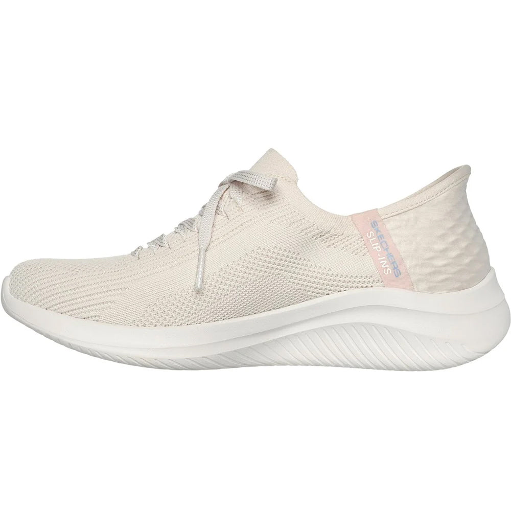 Natural - Back - Skechers Womens-Ladies Ultra Flex 3.0 - Brilliant Trainers