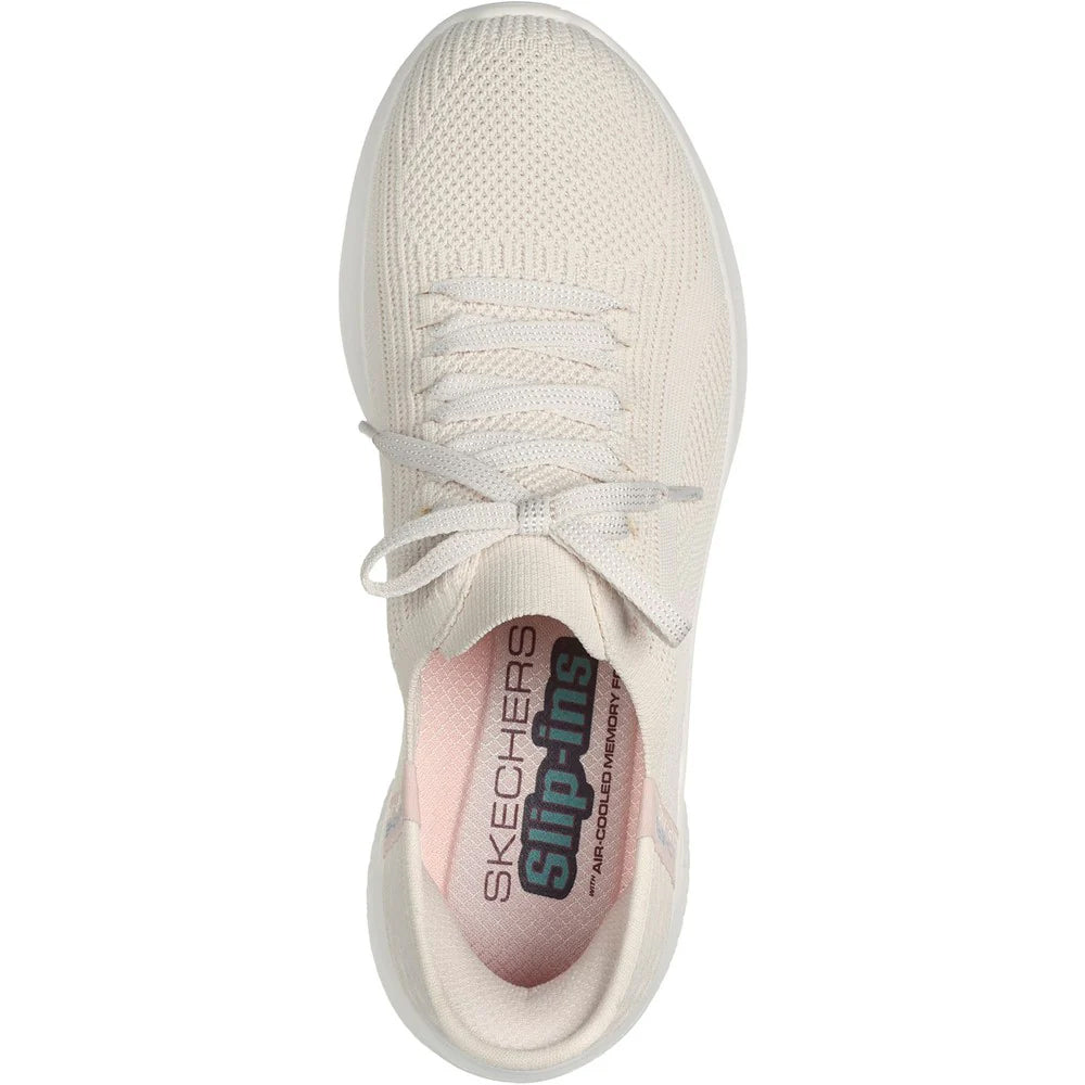 Natural - Side - Skechers Womens-Ladies Ultra Flex 3.0 - Brilliant Trainers