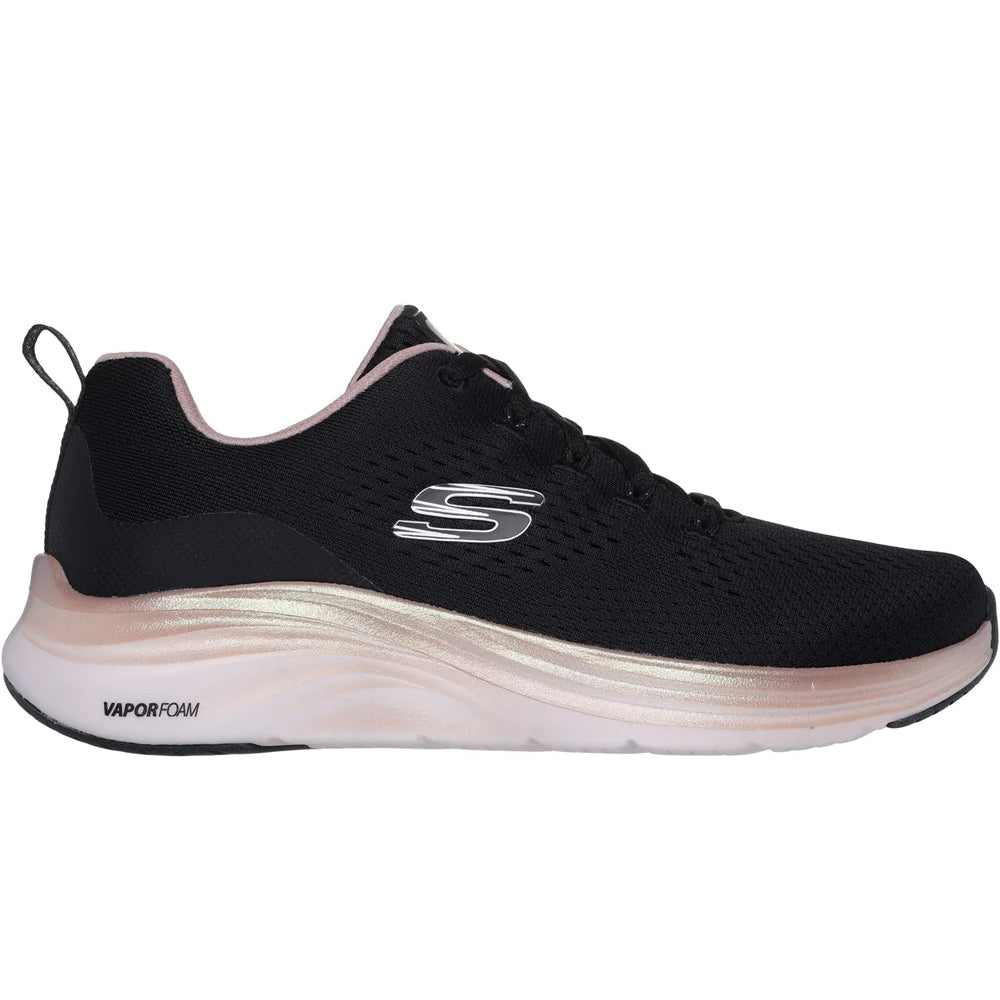Black-Rose Gold - Side - Skechers Womens-Ladies Midnight Glimmer Vapor Foam Trainers