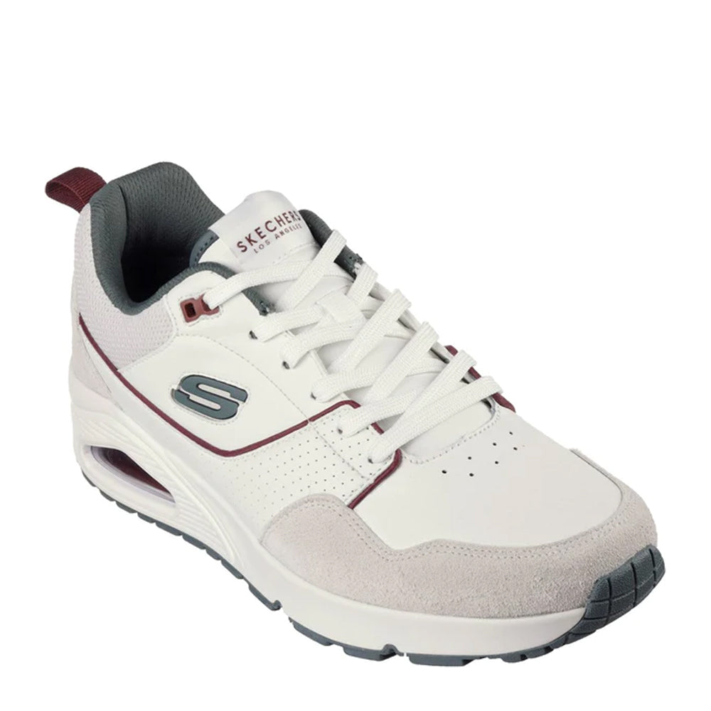 White-Green - Front - Skechers Womens-Ladies Uno Retro One Leather Trainers