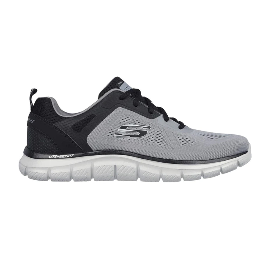 Grey-Black - Side - Skechers Mens Track Broader Trainers