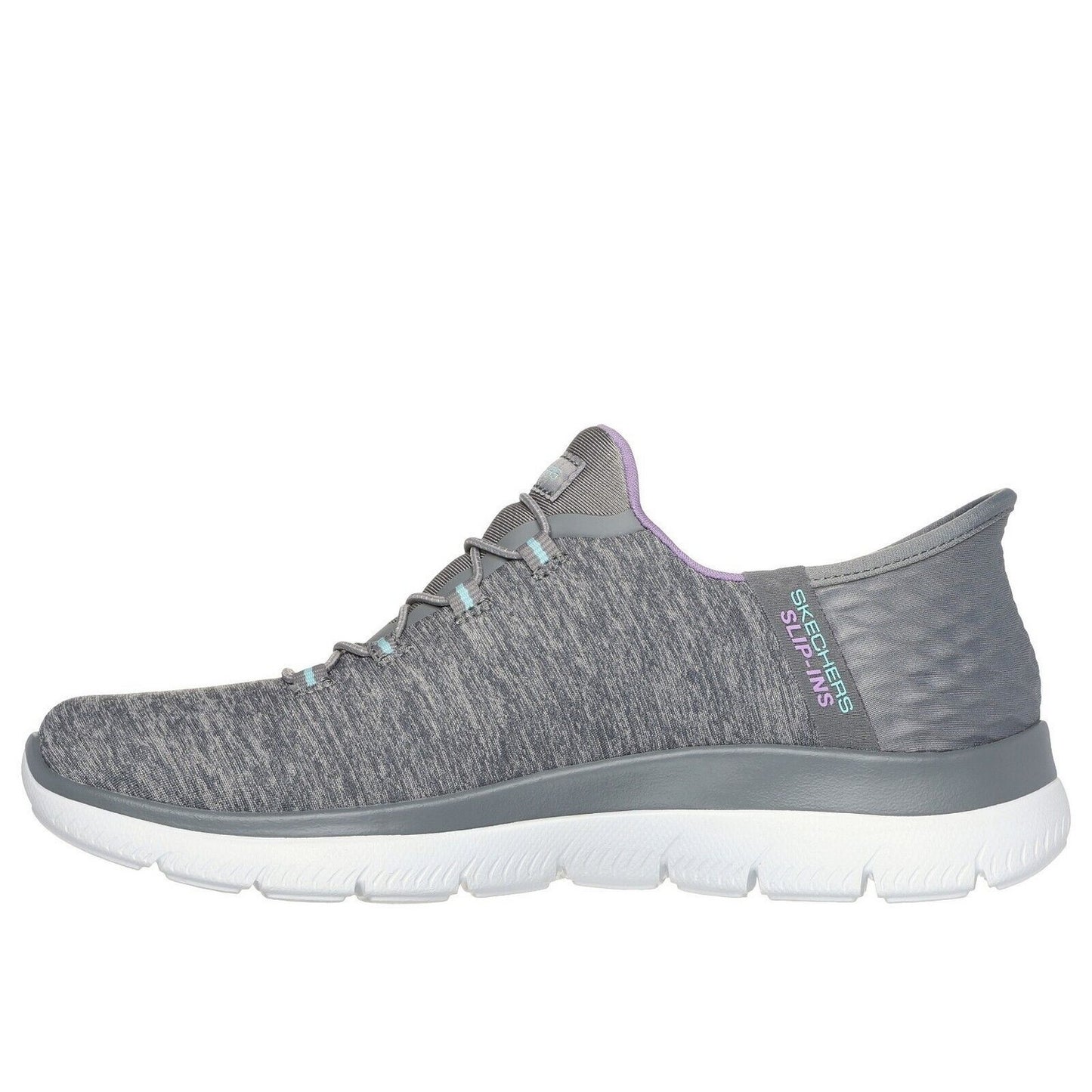 Grey - Back - Skechers Womens-Ladies Summits Dazzling Haze Trainers