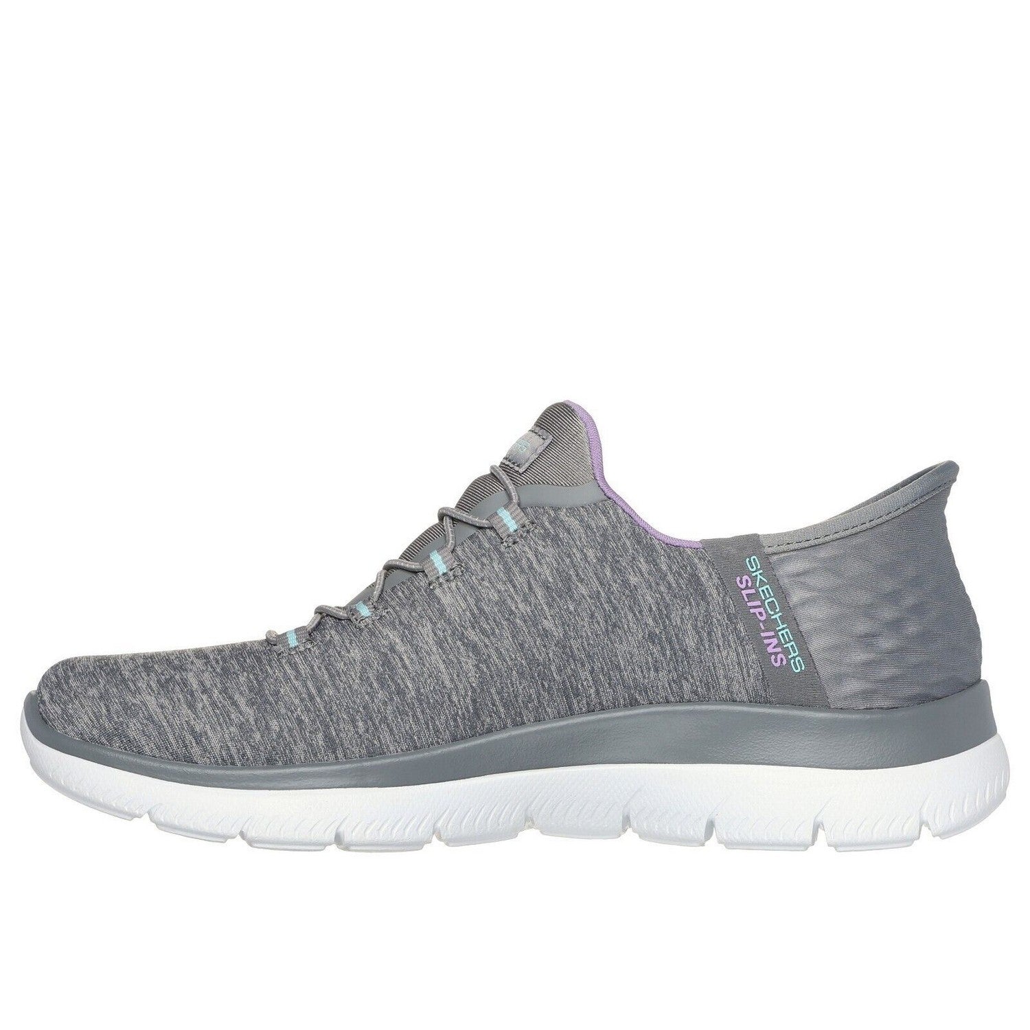 Grey - Back - Skechers Womens-Ladies Summits Dazzling Haze Trainers