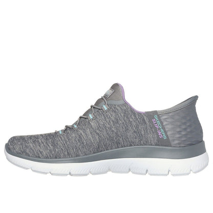 Grey - Back - Skechers Womens-Ladies Summits Dazzling Haze Trainers