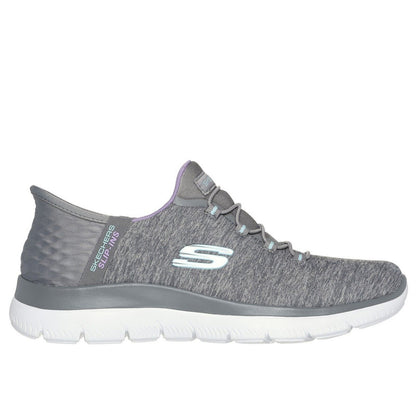 Grey - Side - Skechers Womens-Ladies Summits Dazzling Haze Trainers