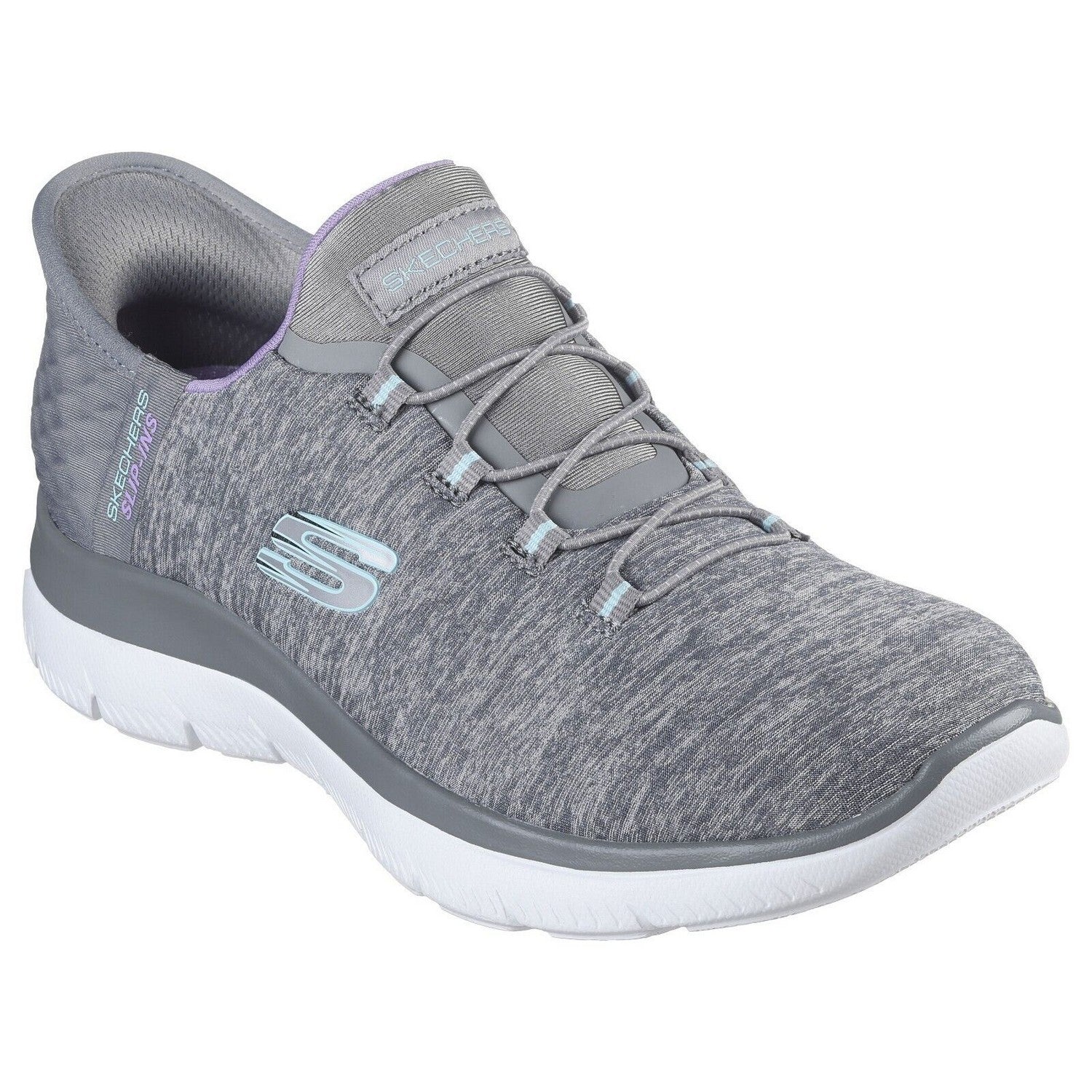 Grey - Front - Skechers Womens-Ladies Summits Dazzling Haze Trainers