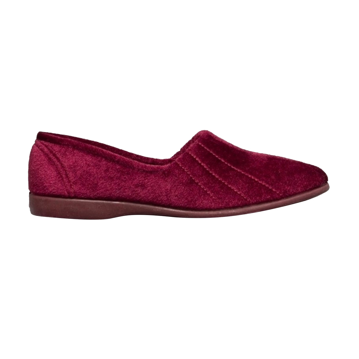 Burgundy - Back - GBS Audrey Ladies Slipper - Womens Slippers