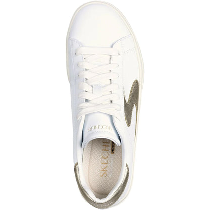 White-Gold - Side - Skechers Womens-Ladies Eden LX Beaming Glory Trainers