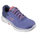 Navy-Coral - Front - Skechers Womens-Ladies GO WALK 7 - Cosmic Waves Trainers