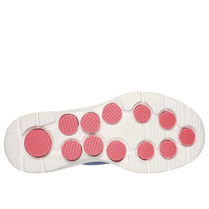 Navy-Coral - Pack Shot - Skechers Womens-Ladies GO WALK 7 - Cosmic Waves Trainers