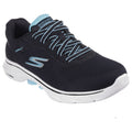 Black-Turquoise - Front - Skechers Womens-Ladies GO WALK 7 - Cosmic Waves Trainers