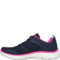 Navy-Hot Pink - Lifestyle - Skechers Womens-Ladies Flex Appeal 5.0 Fresh Touch Leather Trainers