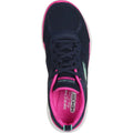 Navy-Hot Pink - Pack Shot - Skechers Womens-Ladies Flex Appeal 5.0 Fresh Touch Leather Trainers