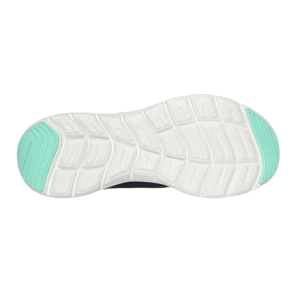 Navy-Hot Pink - Pack Shot - Skechers Womens-Ladies Flex Appeal 5.0 Fresh Touch Leather Trainers