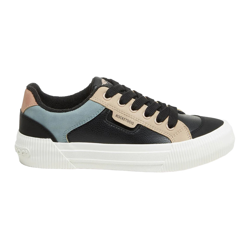 Black - Side - Rocket Dog Womens-Ladies Cheery Sporty Colour Block Trainers