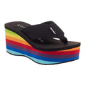 Black-Multicoloured - Front - Rocket Dog Womens-Ladies Webbing Sandals