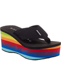 Black-Multicoloured - Front - Rocket Dog Womens-Ladies Webbing Sandals