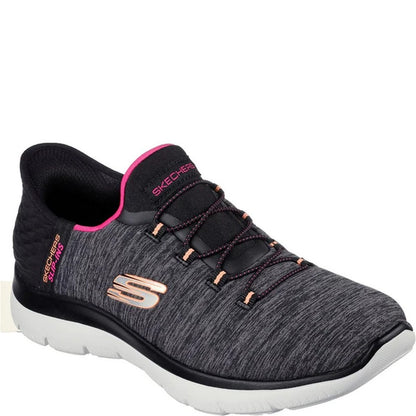 Black-Multicoloured - Front - Skechers Womens-Ladies Summits Dazzling Haze Wide Trainers
