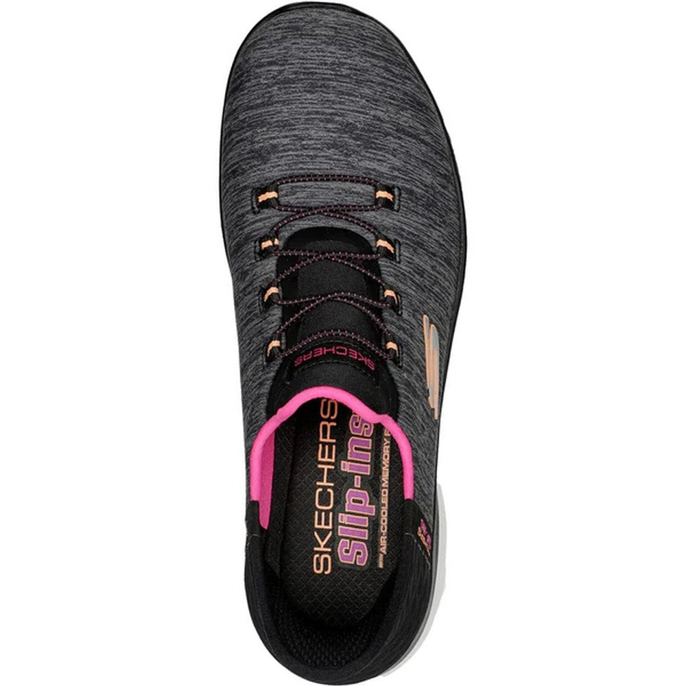 Black-Multicoloured - Pack Shot - Skechers Womens-Ladies Summits Dazzling Haze Wide Trainers