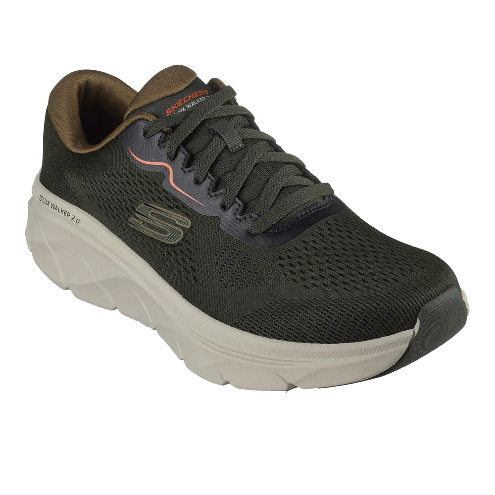 Olive-Orange - Front - Skechers Mens D´Lux Walker 2.0 Trainers