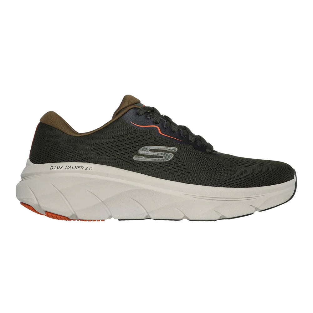 Olive-Orange - Back - Skechers Mens D´Lux Walker 2.0 Trainers