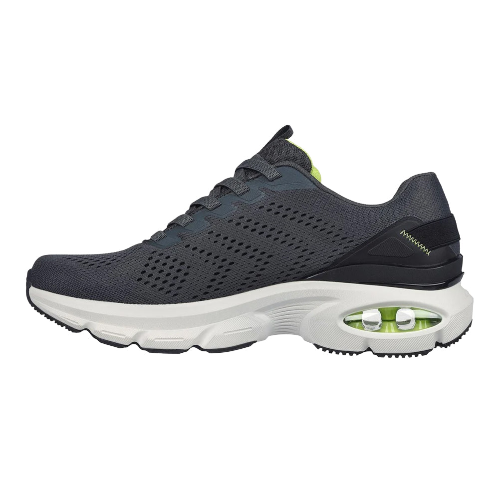 Charcoal-Lime - Back - Skechers Mens Ventura Skech-Air Trainers