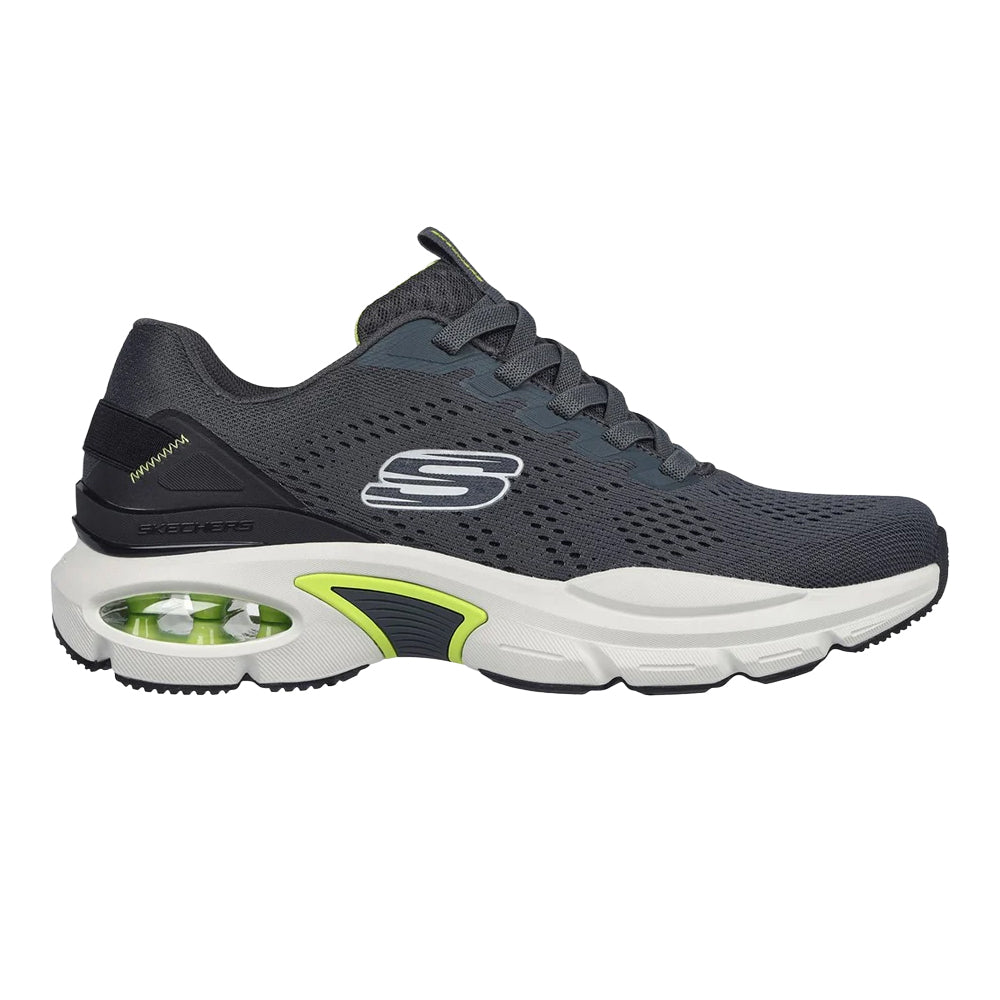 Charcoal-Lime - Side - Skechers Mens Ventura Skech-Air Trainers
