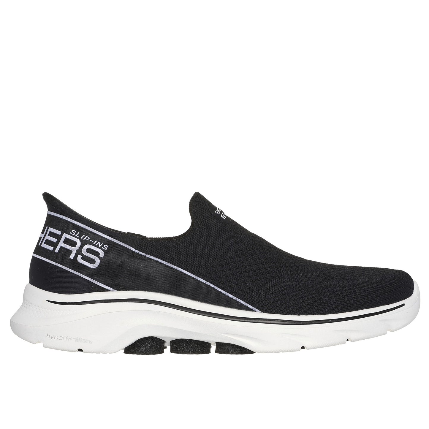 Black-White - Side - Skechers Womens-Ladies Go Walk 7 - Mia Trainers