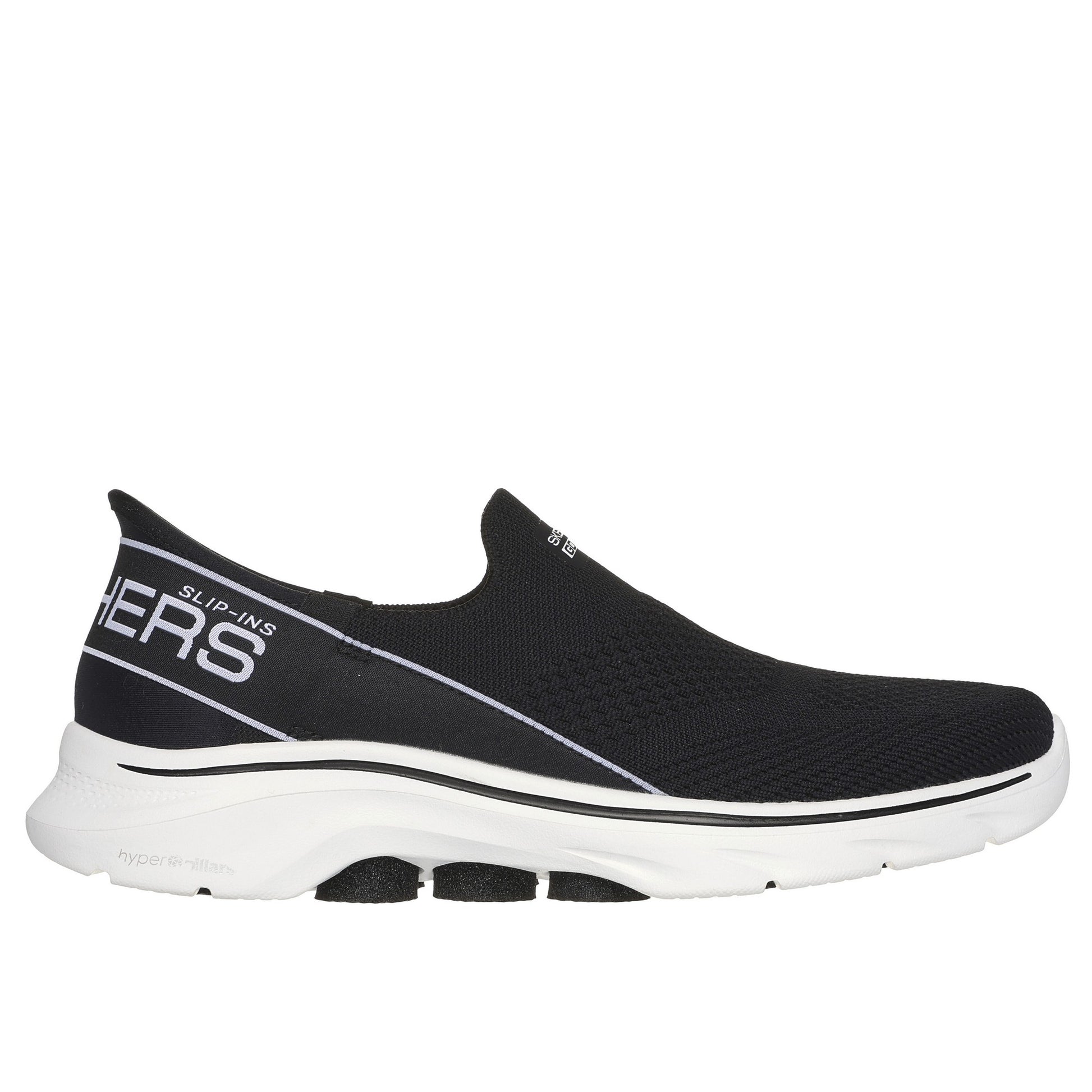 Black-White - Side - Skechers Womens-Ladies Go Walk 7 - Mia Trainers