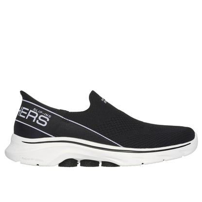 Black-White - Side - Skechers Womens-Ladies Go Walk 7 - Mia Trainers