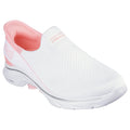 White-Pink - Front - Skechers Womens-Ladies Go Walk 7 - Mia Trainers