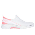 White-Pink - Side - Skechers Womens-Ladies Go Walk 7 - Mia Trainers