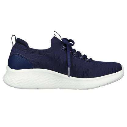 Navy-Lavender - Side - Skechers Womens-Ladies Ultra Flex 3.0 Easy Step Slip-on Trainers