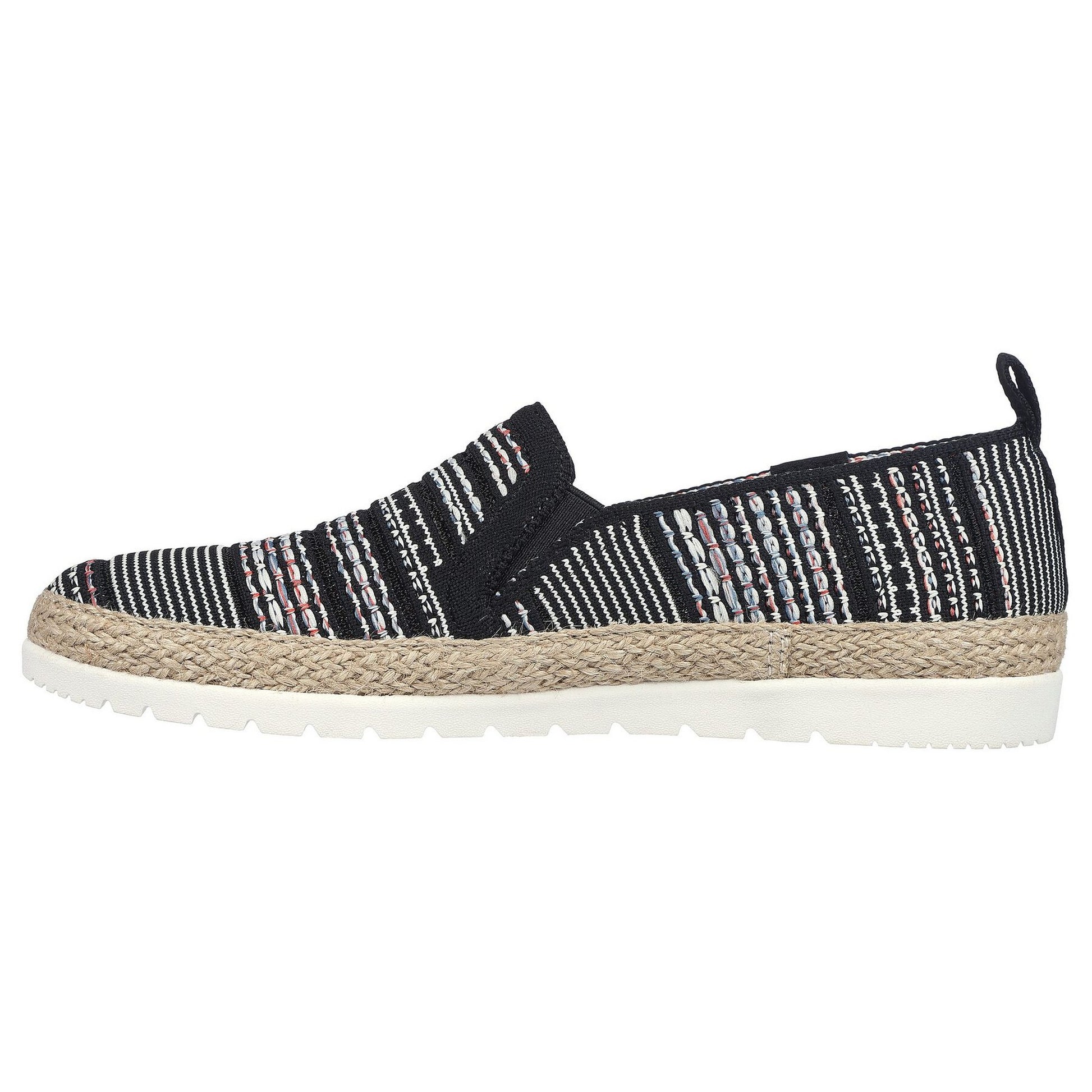Black-Multicoloured - Back - Skechers Womens-Ladies BOBS Flexpadrille 3.0 - Island Muse Espadrilles