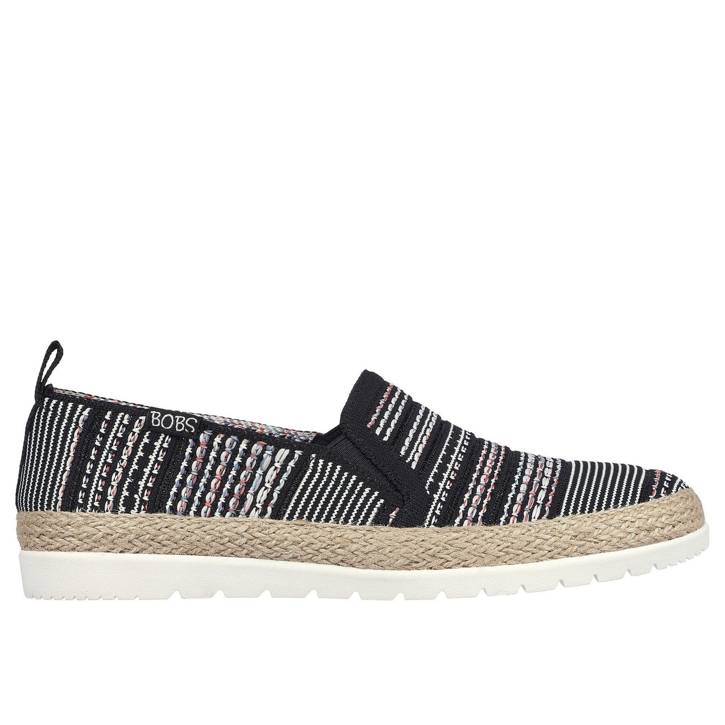 Black-Multicoloured - Side - Skechers Womens-Ladies BOBS Flexpadrille 3.0 - Island Muse Espadrilles